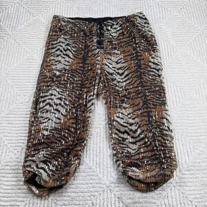 Romwe Sequin Tiger Capri Pants Womens 2XL Glam Y2K Festival Rave Baddie Club